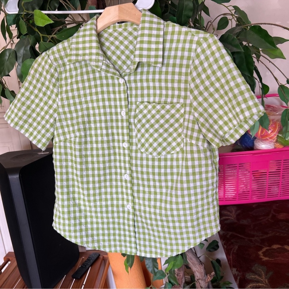 SHEIN Green Checkered Camisole
